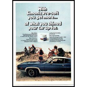 1976 Plymouth Satellite Sebring Coupe Simoniz Wax Vintage Print Ad Wall Art 70s
